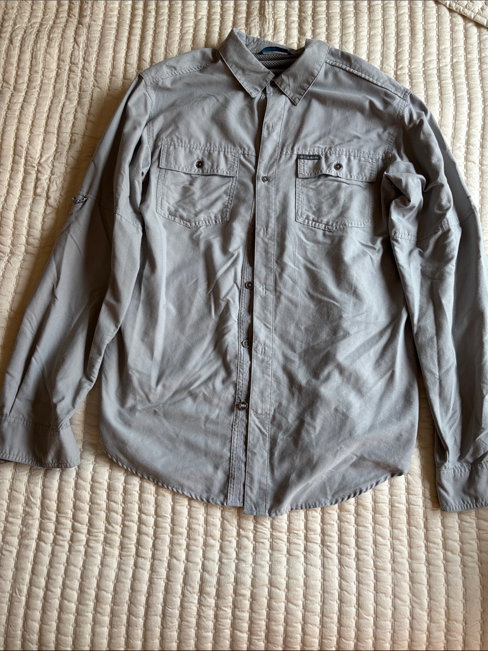 Columbia Omni-Wick Mens Gray Long Sleeve Size Small